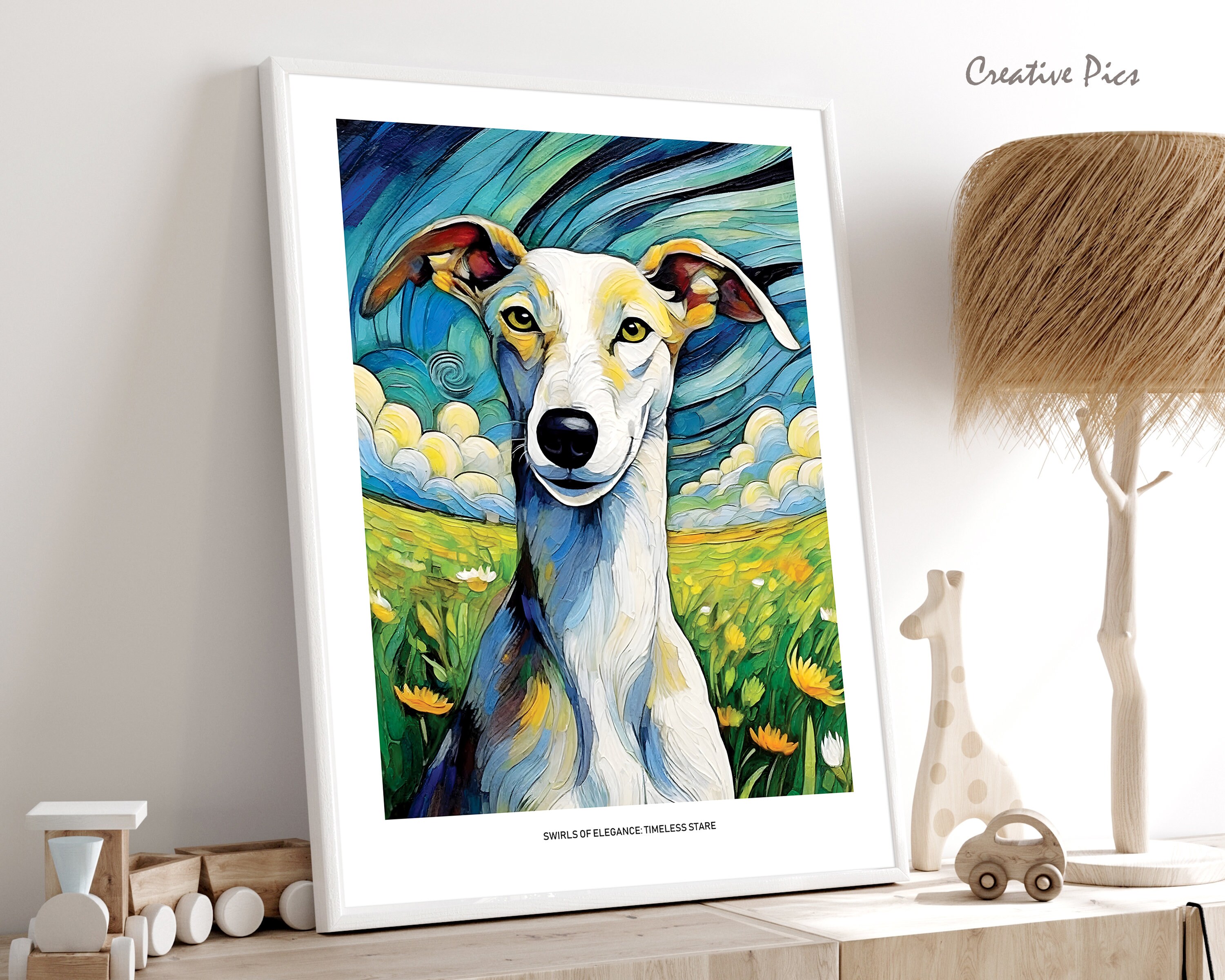 Elegant Art Deco Lurcher Printable | Stylish DIY Gift for Lurcher ...