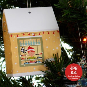 Advent calendar : Santa Claus Village, Christmas paper decorations. Christmas decoration to print. A4 files image 2