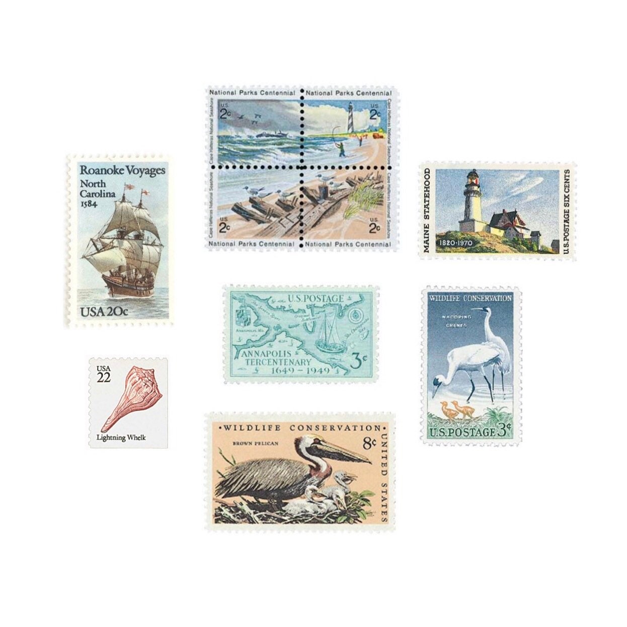 10 Ocean Forever Stamps Blue Nautical Coast Postage Stamps for Mailing  Wedding Invitations