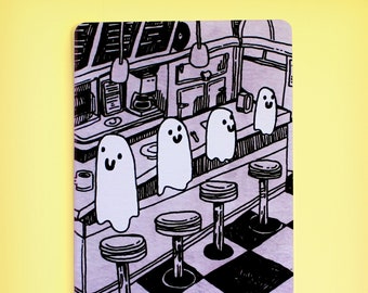 Diner Ghosts Postcard / Mini Print