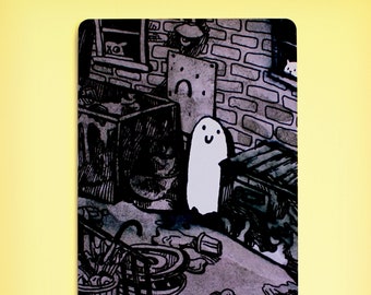 Trash Ghost Postcard / Mini Print