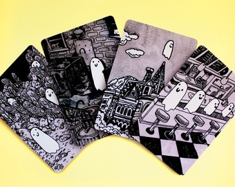 Ghost Postcard / Mini Print 4 Pack