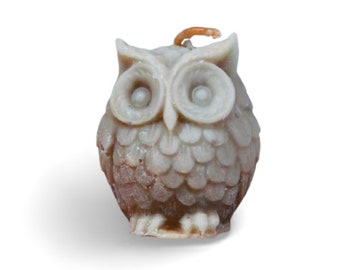 Cute Owl Candle - Scented - Handmade, Personalised, Funky, Gift Talking Point, Custom Made Colours Soy Wax Vegan, all natural