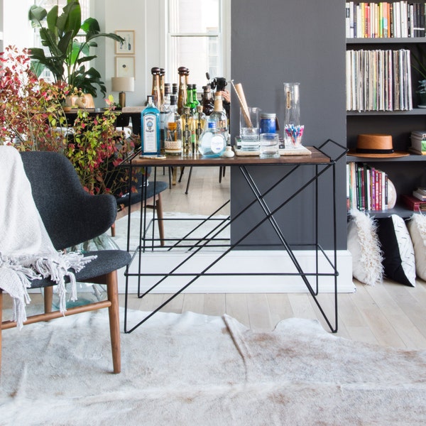 The Coleman Bar Cart by Award-Winning Designer/Maker Greta de Parry. Contemporary Design, Industrial Chic. FREE SHIPPING.