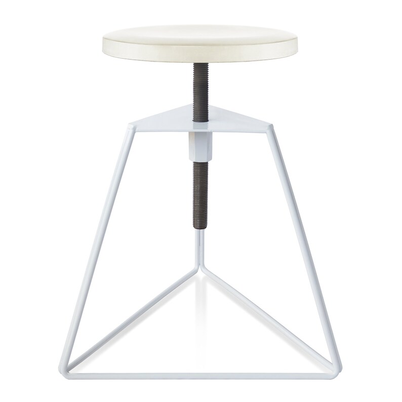 The Camp Stool Adjustable Height White Marble Seat / White Frame Award