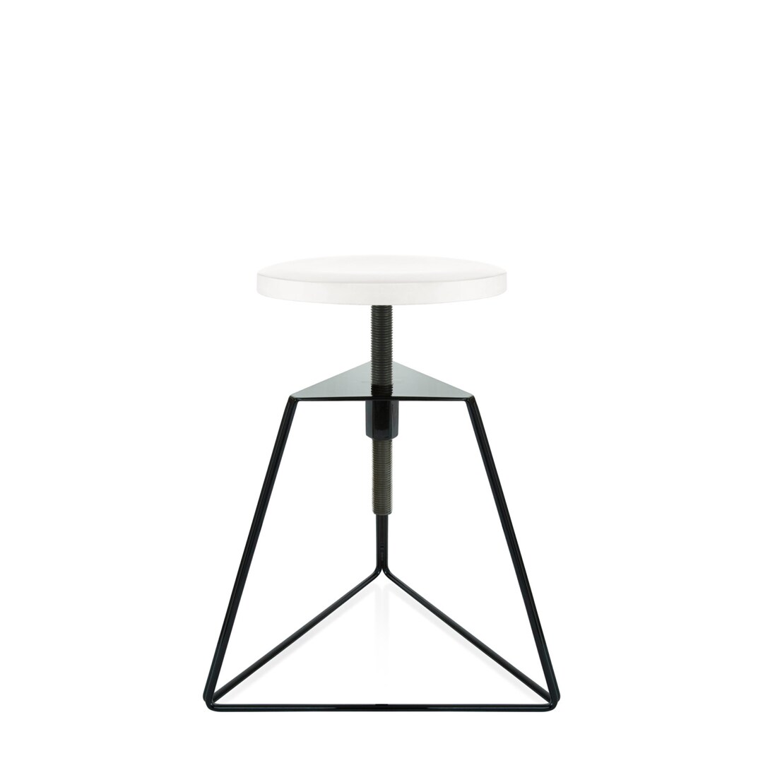 The Adjustable Height Camp Stool White Marble Seat / Black Etsy