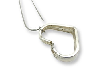 Collar de corazón de plata, joyería de cuchara de plata, collar de cuchara, 'Garland' 1965, joyería de plata, joyería hecha a mano, colgante de mango de cuchara