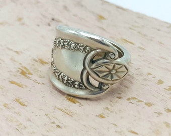 Spoon Ring, Silver Plated, Vintage 'Old Colony' 1911 Silverware Jewellery, Handmade, Upcycled, Victorian, Cutlery Jewelry, Gift for Her