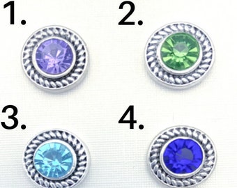 Interchangeable Snap Button Metal Rope Large Crystal Violet Green Blue Black 12mm Mini Snaps Exchangeable Jewelry Charm Compatible