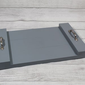 Decorative Wood Tray, Decorative Serving Trays, Rustic Wood Tray, Decorative Trays For Ottomans, Decorative Tray - 18&quot; Gray