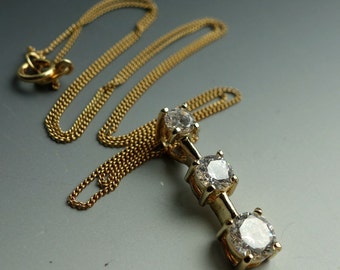 Vermeil Gold Sterling CZ Necklace