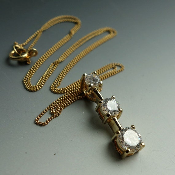 Vermeil Gold Sterling CZ Necklace