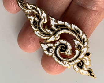 Siam Enamel Flame Brooch