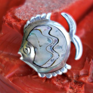 Vintage Mexico Sterling Shell Fish Pin Hallmarked