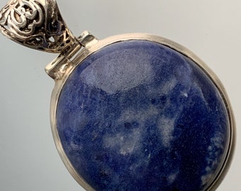 Blue Sodalite Sterling Pendant