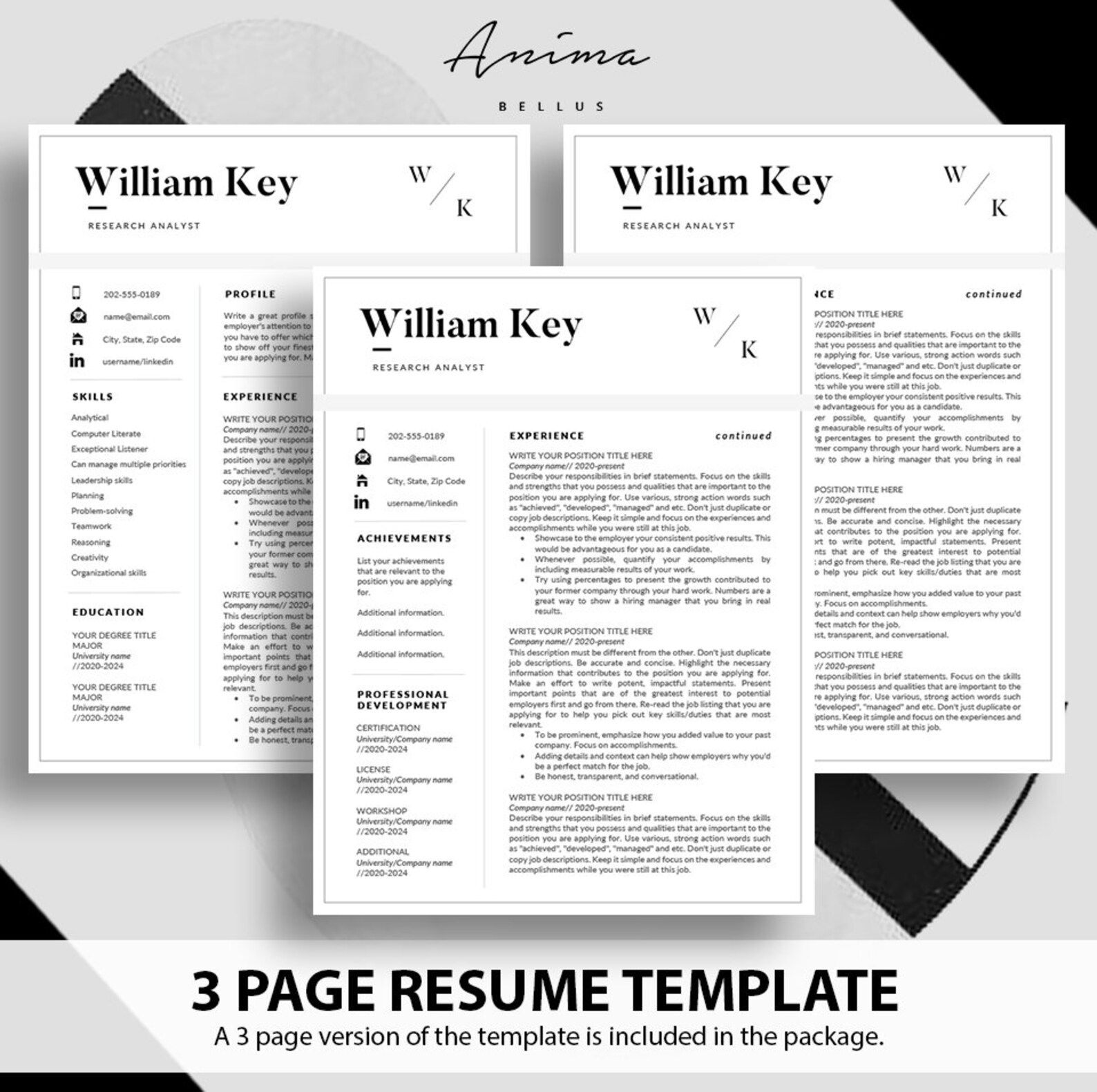 Modern resume template cv template professional resume etsy australia