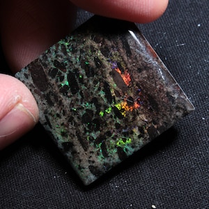 Rainbow Matrix Opal Tiles, Andamooka Australia - used as jewelry or accent tile