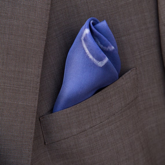 Silk Pocket Square , Men\u0027s suit pocket square , Blue Shibori
