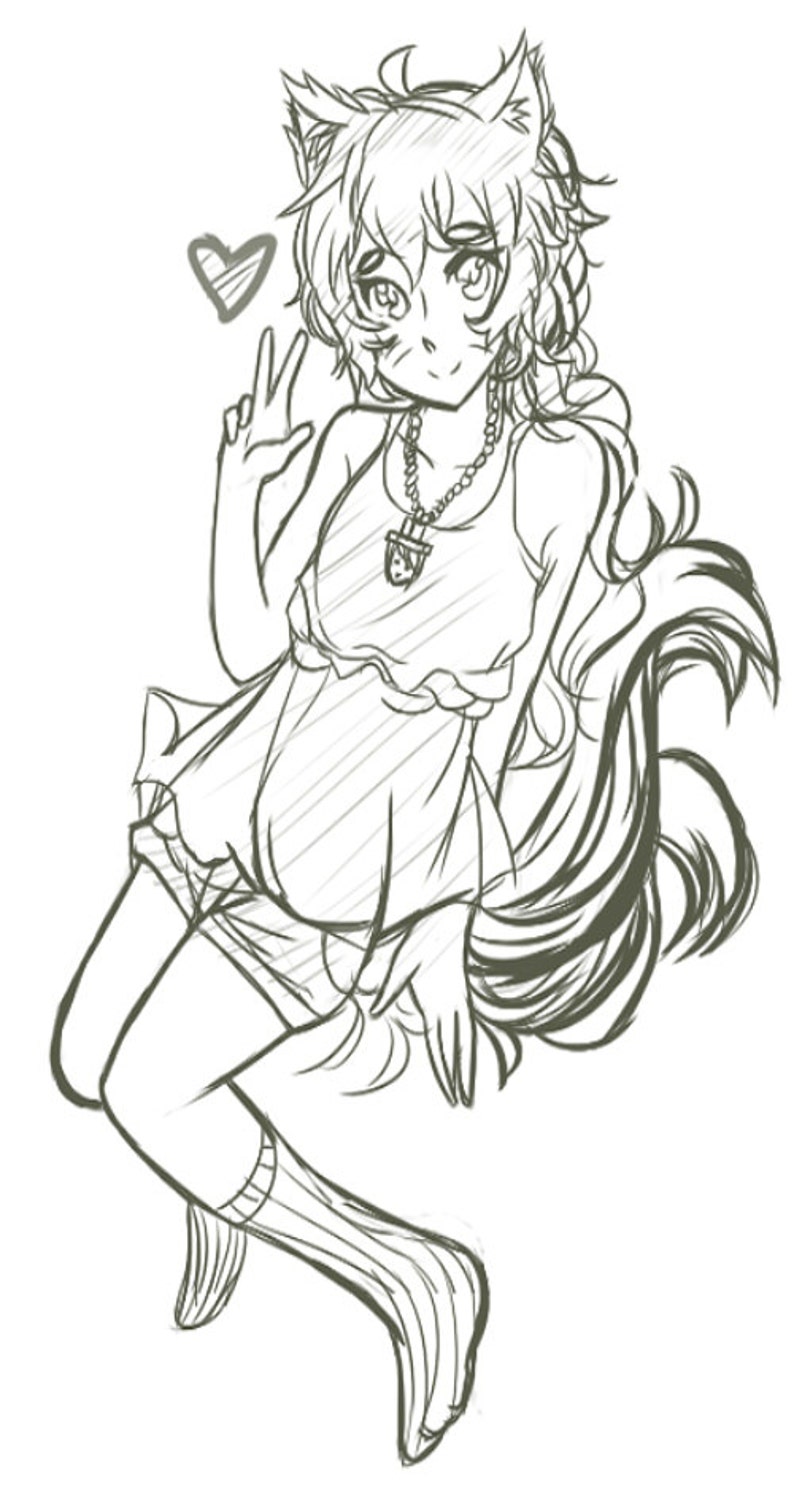 Custom Anime Lineart Art Commission Etsy