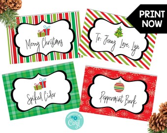 christmas food label etsy