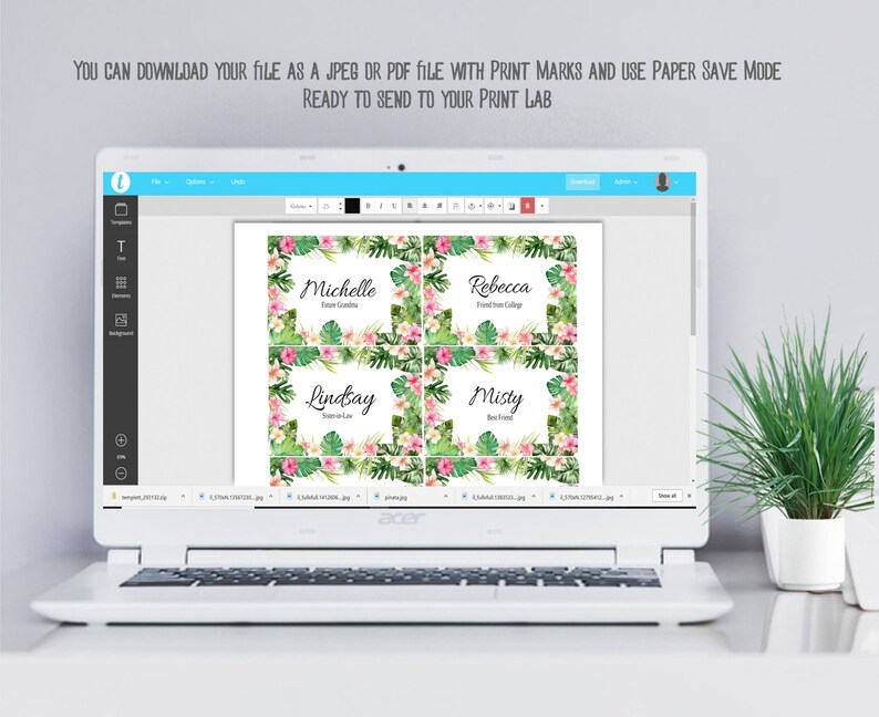Tropical Name Tags Editable Hawaii Name tags download Etsy