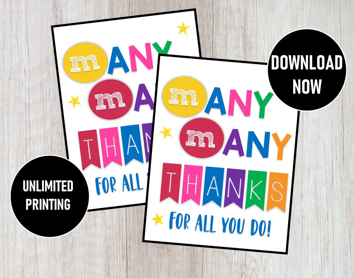 M &amp; M Thanks for All You Do Tags M AND M's Appreciation - Etsy