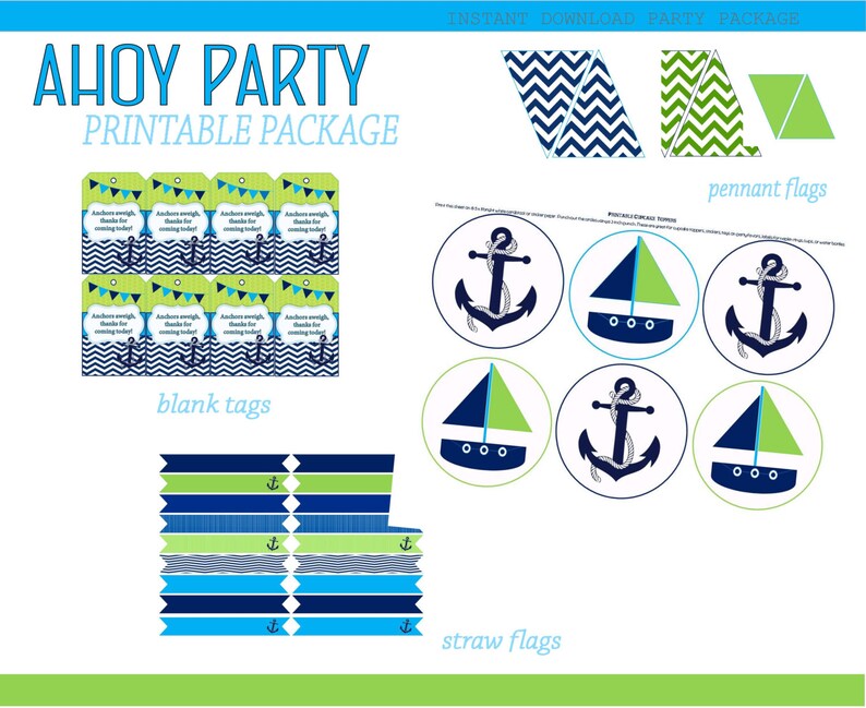 AHOY It's a Boy Baby Shower Printable Instant Download | Etsy