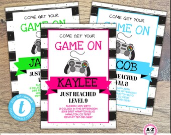 PRINTABLE Video Game Party Invitation Gaming Birthday - Etsy Canada