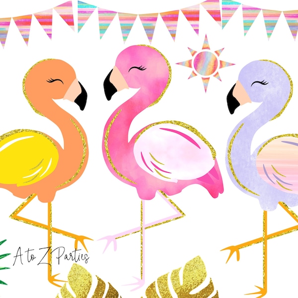 Flamingo Clipart - Etsy