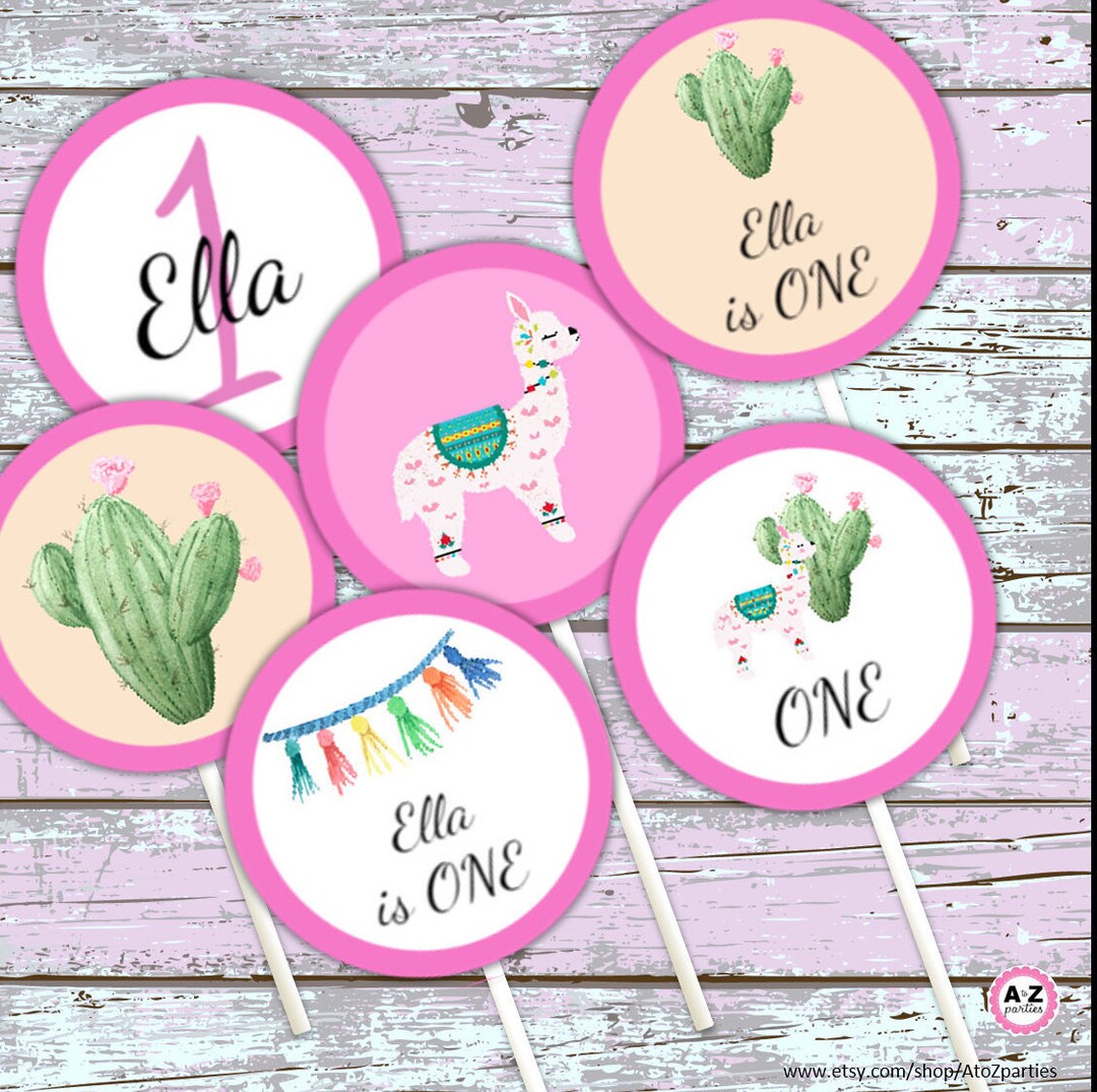 Llama Cupcake Topper Llama Birthday Lllama Decor Printable - Etsy