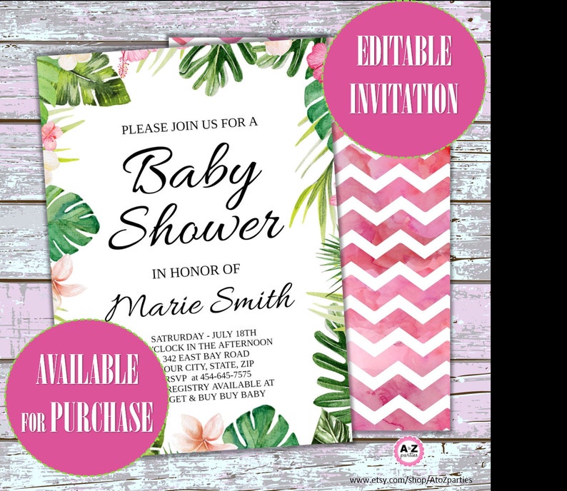 Tropical Name Tags Editable Hawaii Name tags download Etsy