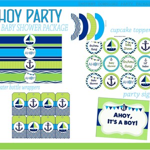 AHOY It's a Boy Baby Shower Printable Instant Download - Etsy