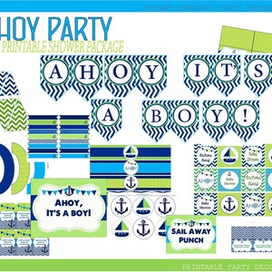 AHOY It's a Boy Baby Shower Printable Instant Download - Etsy