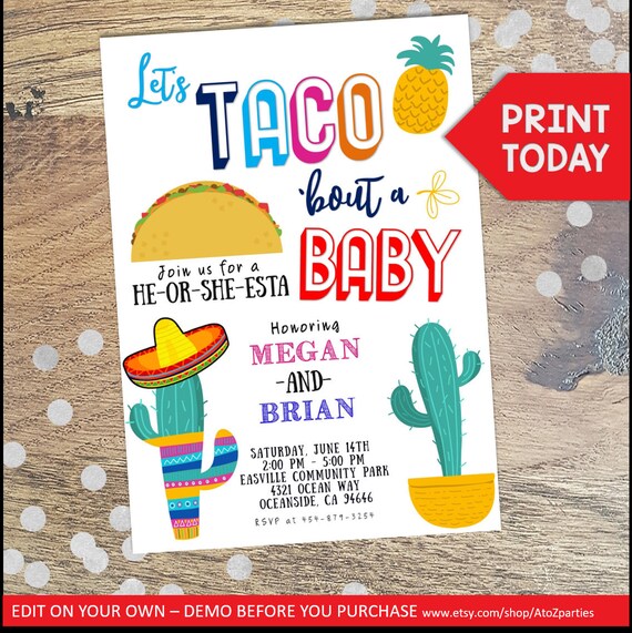 etsy taco bout a baby