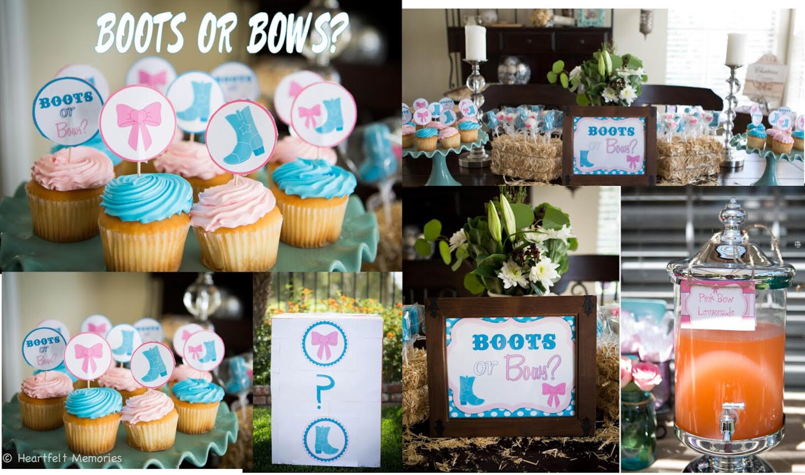 Boots or Bows Gender Reveal Party Package Over 100 Items Etsy