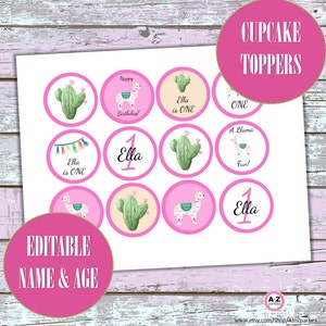 Llama Cupcake Topper Llama Birthday Lllama Decor Printable - Etsy