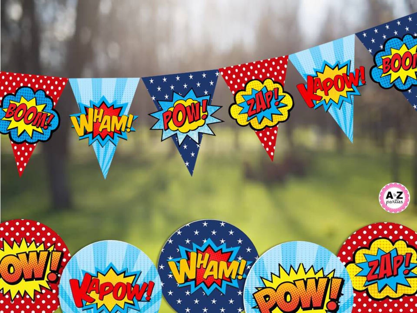 Instant Download Superhero Banner Large Pennants 1 per Etsy