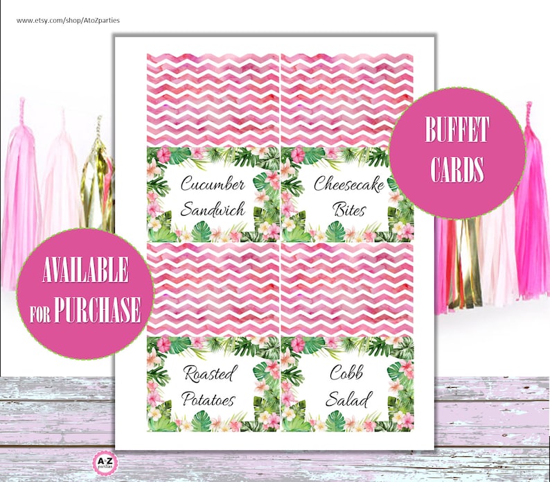 Tropical Name Tags Editable Hawaii Name tags download Etsy