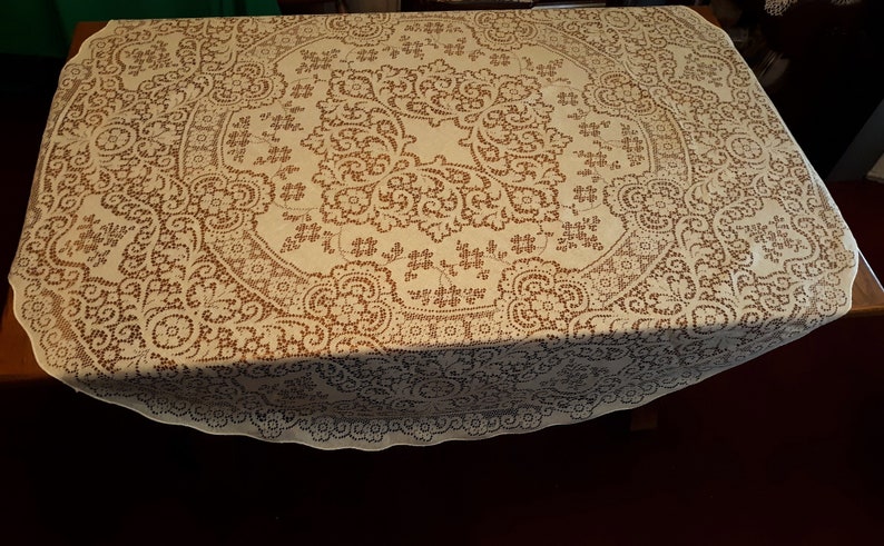 Vintage Battenburg Lace Tablecloth 90 Round White Ecru Home Decor Garden Tablecloths - 90 Round Ivory Lace Tablecloth Vintage Battenburg Lace Tablecloth 90 Round White Ecru Home Decor Garden Tablecloths - 90 Round Ivory Lace Tablecloth