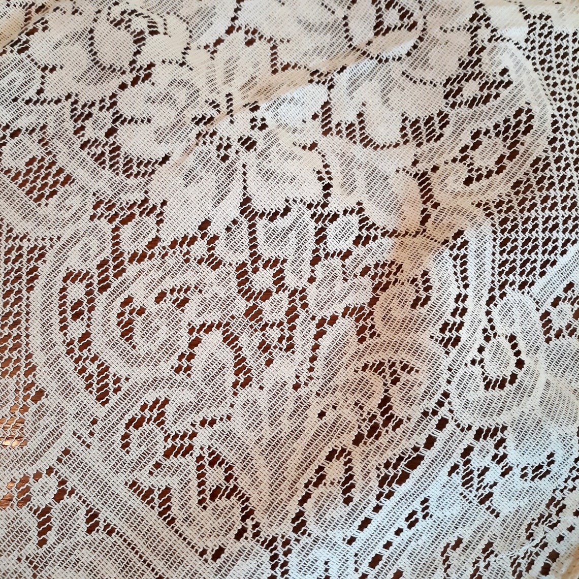 Vintage Quaker Lace Delicate Natural Cotton Oblong Rectangle Etsy