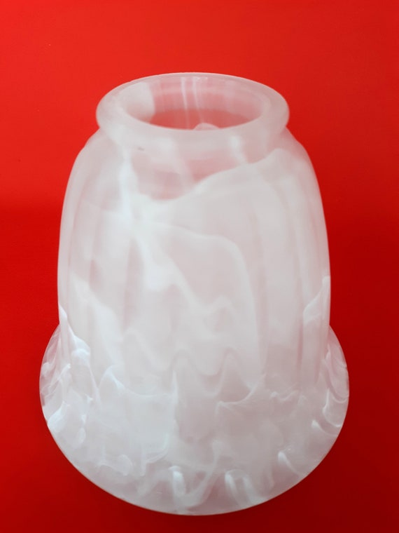 Vintage Faux Alabaster Glass Replacement Frosted Lamp Vintage Faux Alabaster Glass, Alabaster Lamp Shade Replacement
