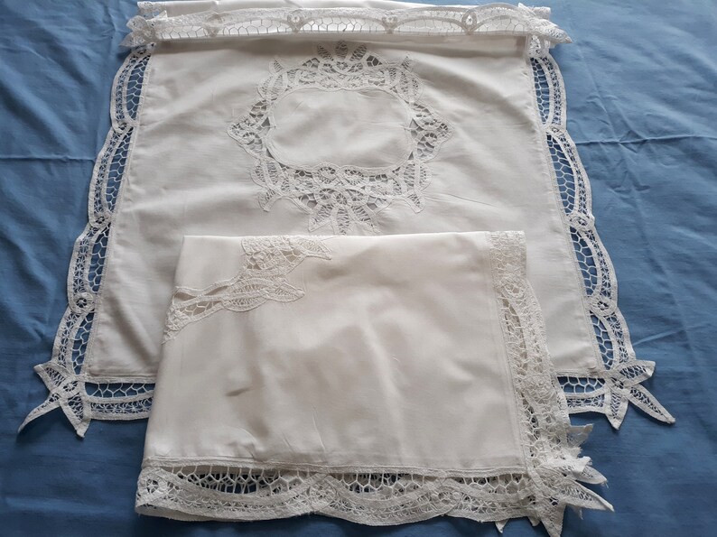 Vintage Pair Handmade Off White Linen Pillow Cases Etsy
