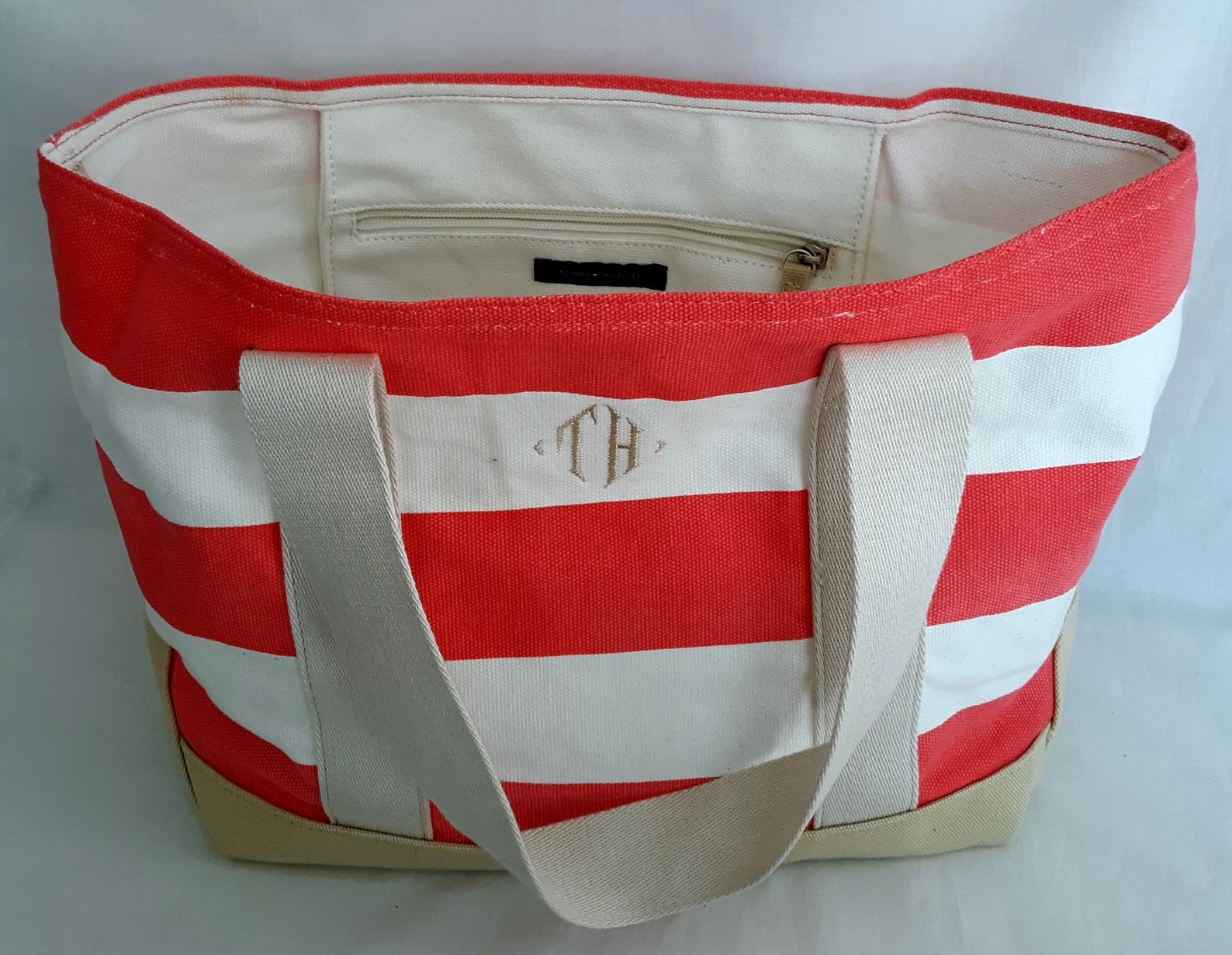 Vintage Tommy Hilfiger Large Canvas Women Beach Tote Bag Etsy