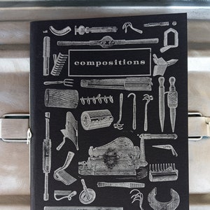 Compositions, notebook with antique stereotype images, letterpress impression