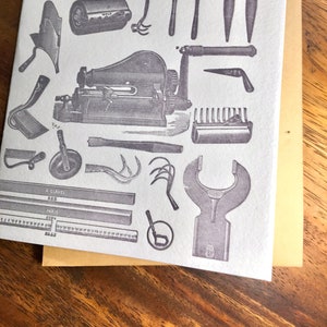 Outils du XIXe siècle  ***Carte de vœux letterpress *** Impression typographique artisanale (composition mobile) ***