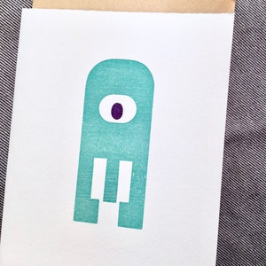 ALIEN // Space Invader ***Biglietto d'auguri tipografico ***Stampa tipografica fatta a mano (composizione mobile)***