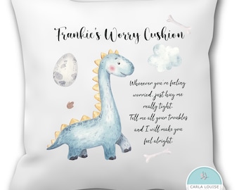 Personalised Worry Cushion - Dinosaur - Kid's