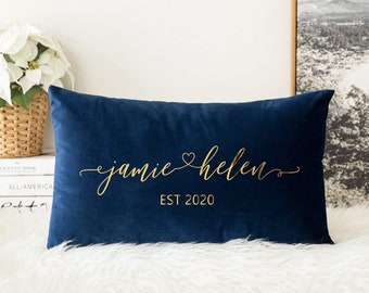 Personalised Velvet Couples Cushion/Pillow I Name Pillow, Couples Pillow, Valentines Gift, Gift for Her, Bedding, Personalised Pillow