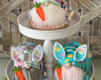 Easter Bunny Gnome, Farmhouse Easter Spring Decor, Tiered Tray Gnomes, Easter Gnome Tray Decorations, Easter Gift Decor