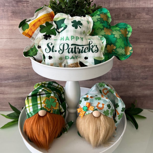 St. Patrick's Day Slouchy Hat Gnome, Shamrock Gnome, Tiered Tray Gnomes, St. Patrick's Day Tier Tray Decor, Leprechaun Gnomes